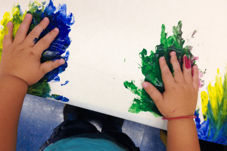 finger hand painting